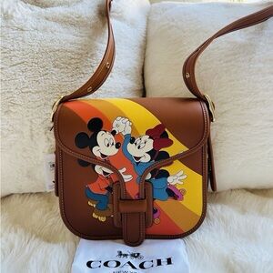 Coach Brown Mickey and Minnie Crossbody Bag